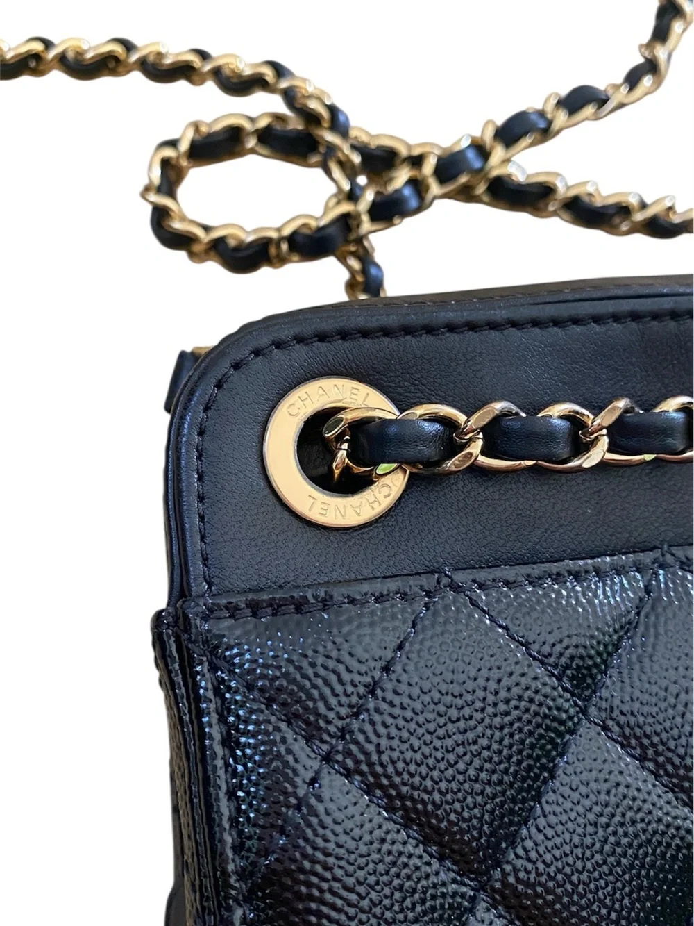 Chanel Lambskin Caviar Camera Case Crossbody Bag